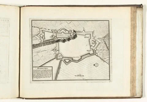 Austrian Museums, 17th-20th ct, Map of Homburg, 1726; Hombourg. Est Une Fortress Fotos Stock