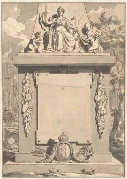 Austrian Museums, 17th-20th ct, Monument with attributes of Amsterdam, the Stock Photos