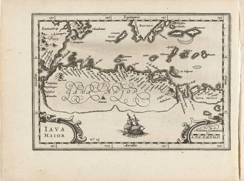 Austrian Museums, 17th-20th ct, Map of the island of Java, 1596; Iava Maior. Map Photos
