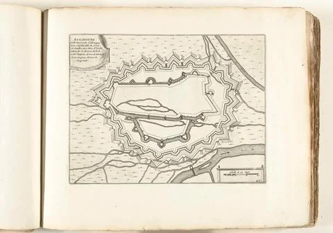 Austrian Museums, 17th-20th ct, Map of Augsburg, ca. 1702; Augsbourg. Ville Fotos Stock
