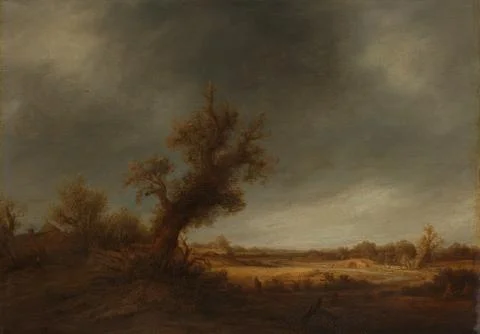Austrian Museums, 17th-20th ct, Landscape with an old oak. Adriaen van Ostade Fotos Stock