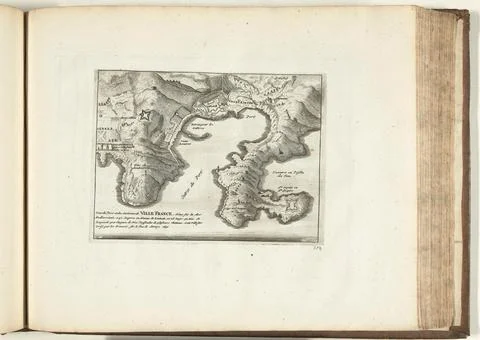 Austrian Museums, 17th-20th ct, Map of Villefranche-sur-Mer and surroundings, Stock Photos