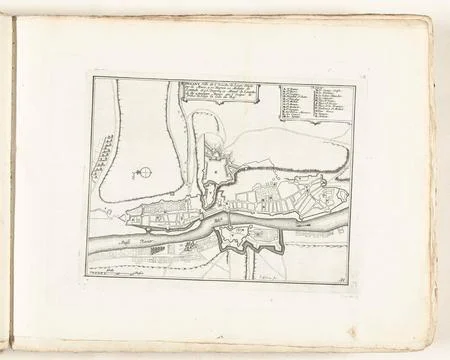 Austrian Museums, 17th-20th ct, Map of Dinant, ca. 1702; Dinant Ville de Stockfoto's