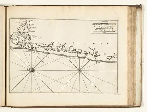Austrian Museums, 17th-20th ct, Map of the gas coast, 1726; Les Forces de Stock Photos