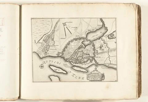 Austrian Museums, 17th-20th ct, Map of Hamburg, ca. 1702; Hamborg, Ville Stock Photos