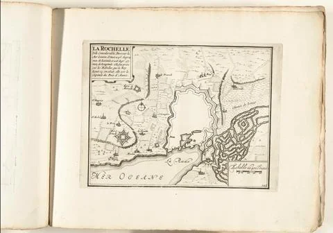 Austrian Museums, 17th-20th ct, Map of La Rochelle, approx. 1702; La Rochelle Stock Photos