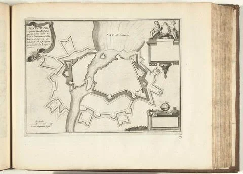 Austrian Museums, 17th-20th ct, Map of Geneva, 1726; Geneva Ville Capitale d'Une Fotos Stock