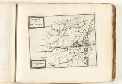 Austrian Museums, 17th-20th ct, Map of Strasbourg and surroundings, approx. Fotos Stock