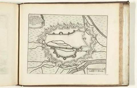 Austrian Museums, 17th-20th ct, Map of Augsburg, 1726; Augsbourg. Ville Imperial Fotos Stock
