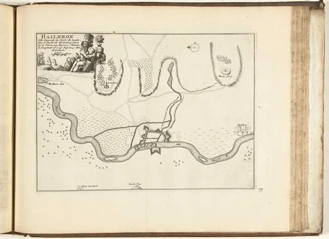 Austrian Museums, 17th-20th ct, Map of Heilbronn, 1726; Hailbron, Ville Stock Photos