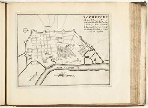 Austrian Museums, 17th-20th ct, Map of Rochefort, 1726; Rochefort Ville dont le Stock Photos