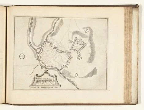 Austrian Museums, 17th-20th ct, Map of Prats-de-Mollo-la-Preste, 1726; Prats de Stock Photos