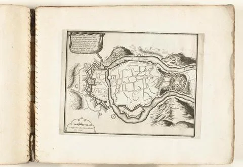 Austrian Museums, 17th-20th ct, Map of Besanon, ca. 1702; Besancon Ville Forte Fotos Stock