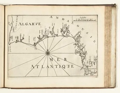 Austrian Museums, 17th-20th ct, Map of the south coast of Portugal, 1726; Les Stock Photos