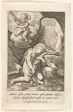 Austrian Museums, 17th-20th ct, Maria Magdalena repented with Crucifix in her Stock Photos