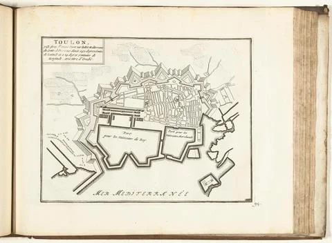 Austrian Museums, 17th-20th ct, Map of Toulon, 1726; Toulon, Ville Forte, Fameux Stockfoto's