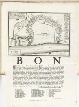 Austrian Museums, 17th-20th ct, Map of Bonn, approx. 1702; Receipt; Les Forces Stock Photos