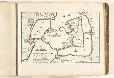 Austrian Museums, 17th-20th ct, Map of Mantua, approx. 1702; Plan des Fotos Stock