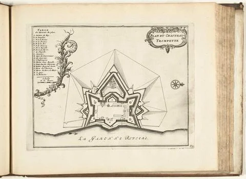 Austrian Museums, 17th-20th ct, Map of Chteau Trompette, 1726; Plan du Chasteau Stock Photos