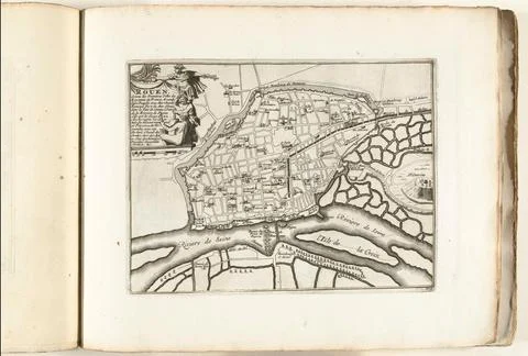 Austrian Museums, 17th-20th ct, Map of Rouen, ca. 1702; Rouen, Est Une des Fotos Stock