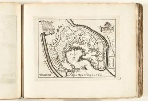 Austrian Museums, 17th-20th ct, Genoa map, ca. 1702; Genes, Ditte La Superbe, Fotos Stock