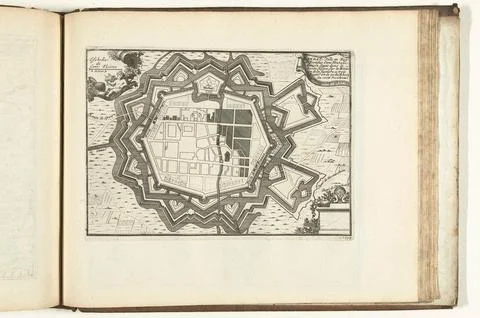 Austrian Museums, 17th-20th ct, Map of Landau, 1726; Landau, Ville Au Roy et Fotos Stock