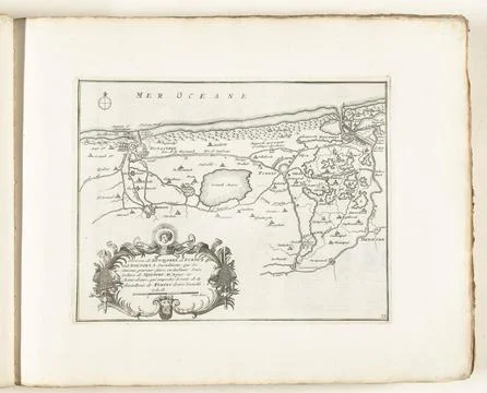 Austrian Museums, 17th-20th ct, Map of the Flemish coast between Dunkirk and Stock Photos