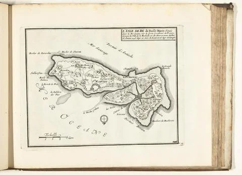 Austrian Museums, 17th-20th ct, Map of the Ile de R, 1726; L'Isle de R de Basse Stock Photos
