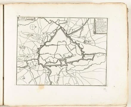 Austrian Museums, 17th-20th ct, Map of Ghent, ca. 1702; Gand et les Environs Fotos Stock