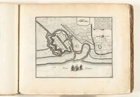 Austrian Museums, 17th-20th ct, Map of the Carlsburg fort, approx. 1702; Stockfoto's
