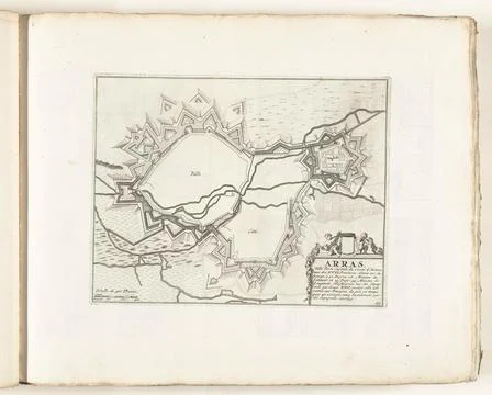 Austrian Museums, 17th-20th ct, Map of Arras, ca. 1702; Arras. Ville Forte Fotos Stock