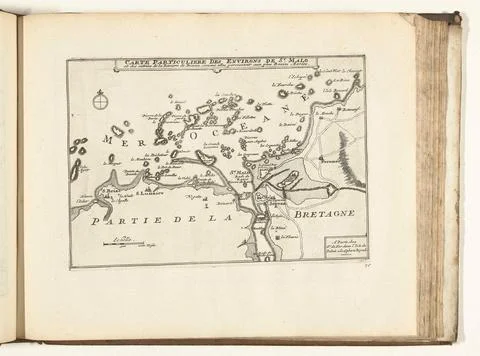 Austrian Museums, 17th-20th ct, Map of Saint-Malo and surroundings, 1726; Carte Fotos Stock