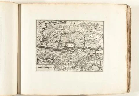 Austrian Museums, 17th-20th ct, Map of the area of Frankfurt am Main, approx. Stock Photos