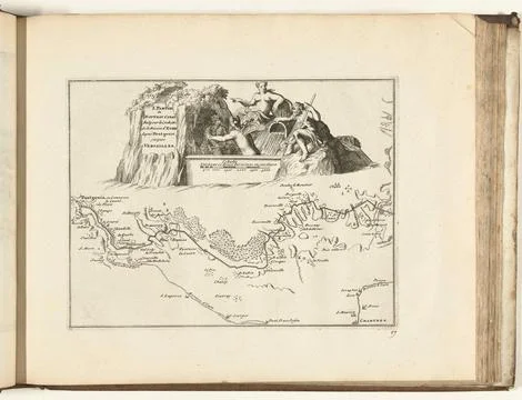 Austrian Museums, 17th-20th ct, Map of the new channel from Pontgouin to Stock Photos
