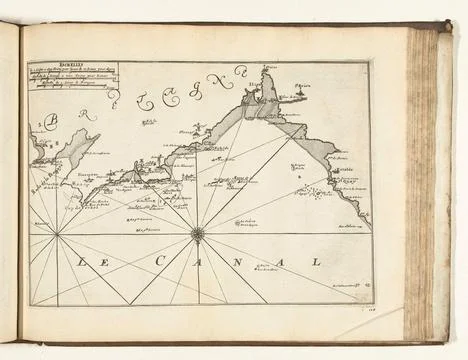 Austrian Museums, 17th-20th ct, Map of the French coast at Saint-Brieuc, 1726; Stock Photos