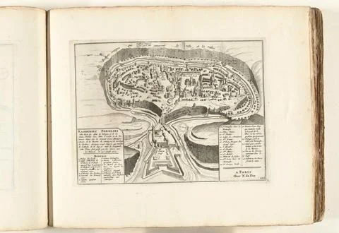 Austrian Museums, 17th-20th ct, Map of Kamien Pomorski, ca. 1702; Kamieniec Stock Photos