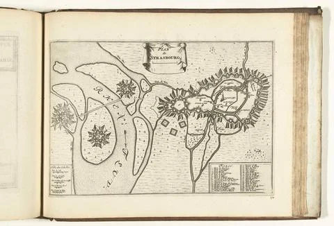 Austrian Museums, 17th-20th ct, Map of Strasbourg, 1726; Plan the Strasbourg; Stock Photos