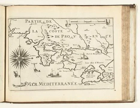 Austrian Museums, 17th-20th ct, Map of the French South Coast at Toulon, 1726; Stock Photos