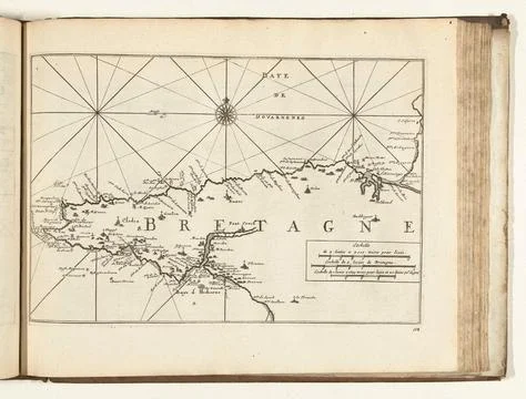 Austrian Museums, 17th-20th ct, Map of the west coast of Brittany, 1726; Les Stock Photos