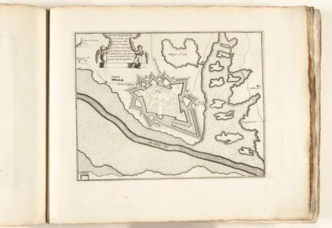 Austrian Museums, 17th-20th ct, Map of Fuenterraba, ca. 1702; Fontarabie Port De Fotos Stock