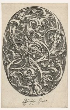 Austrian Museums, 17th-20th ct, Soil; Oval with the four elements. Oval with Stock Photos