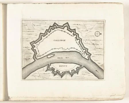 Austrian Museums, 17th-20th ct, Map of Cologne, ca. 1702; Collonge Duytz; Les Stock Photos