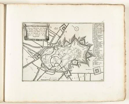 Austrian Museums, 17th-20th ct, Map of Sint-Winoksbergen, approx. 1702; Berg St. Fotos Stock