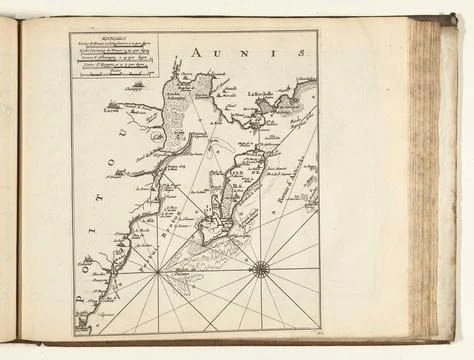 Austrian Museums, 17th-20th ct, Map of the French west coast at La Rochelle and Stock Photos