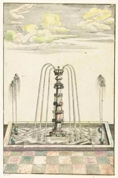 Austrian Museums, 17th-20th ct, Rectangular basin with ionic column; Foto stock