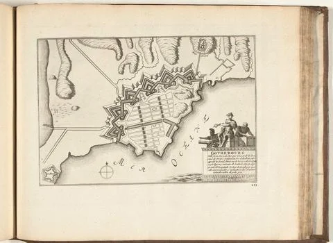 Austrian Museums, 17th-20th ct, Map of Gothenburg, 1726; Gothebourg Ville Forte, Stock Photos