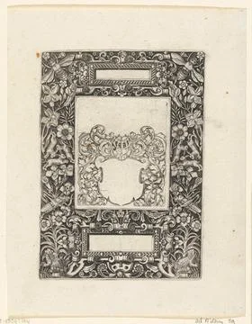 Austrian Museums, 17th-20th ct, Picture frame with two rectangular cartouches, Stock Photos