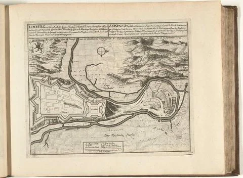 Austrian Museums, 17th-20th ct, Map of Limburg, 1726; Limburg, a city and Fotos Stock