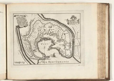 Austrian Museums, 17th-20th ct, Map of Genoa, 1726; Genes, Ditte La Superbe, Stock Photos