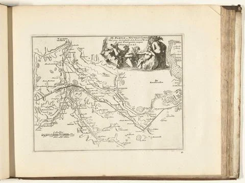 Austrian Museums, 17th-20th ct, Map of the new channel from Pontgouin to Stock Photos